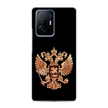 Силиконовый чехол на Xiaomi 11T с принтом Герб России золотой Силиконовый чехол на Xiaomi 11T с принтом Герб России золотой