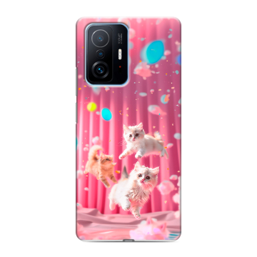 Силиконовый чехол на Xiaomi 11T с принтом милые котики