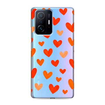 Силиконовый чехол на Xiaomi 11T с принтом Сердечки Силиконовый чехол на Xiaomi 11T с принтом Сердечки