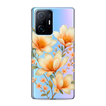 Силиконовый чехол на Xiaomi 11T с принтом Цветы Силиконовый чехол на Xiaomi 11T с принтом Цветы