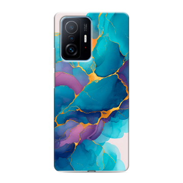 Силиконовый чехол на Xiaomi 11T с принтом Мрамор блестки
