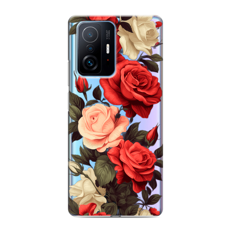 Пластиковый чехол на Xiaomi 11T с принтом Розы Пластиковый чехол на Xiaomi 11T с принтом Розы