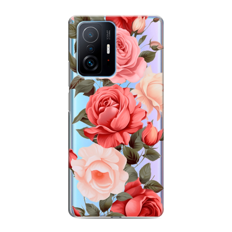 Пластиковый чехол на Xiaomi 11T с принтом Розы Пластиковый чехол на Xiaomi 11T с принтом Розы