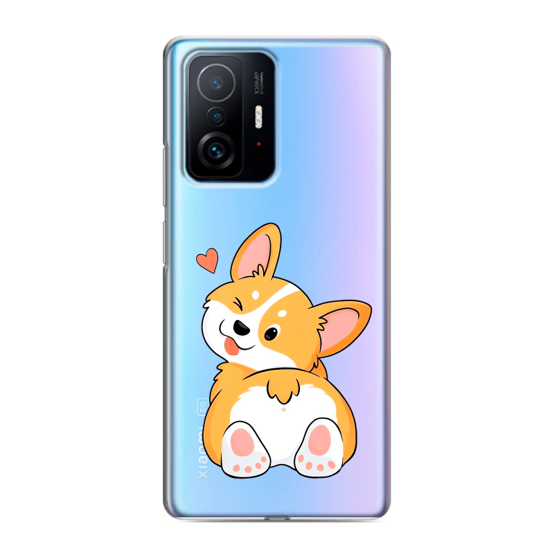 Силиконовый противоударный чехол на Xiaomi 11T с принтом Корги Силиконовый противоударный чехол на Xiaomi 11T с принтом Корги