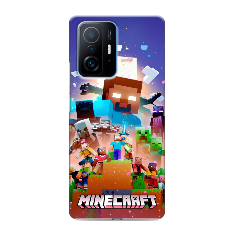 Силиконовый противоударный чехол на Xiaomi 11T с принтом Майнкрафт Minecraft Силиконовый противоударный чехол на Xiaomi 11T с принтом Майнкрафт Minecraft