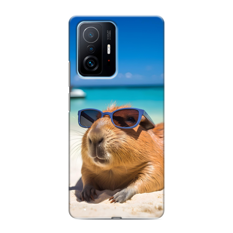 Пластиковый чехол на Xiaomi 11T с принтом Капибара Пластиковый чехол на Xiaomi 11T с принтом Капибара