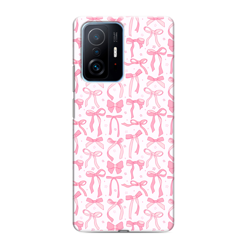 Пластиковый чехол на Xiaomi 11T с принтом Розовые бантики Пластиковый чехол на Xiaomi 11T с принтом Розовые бантики