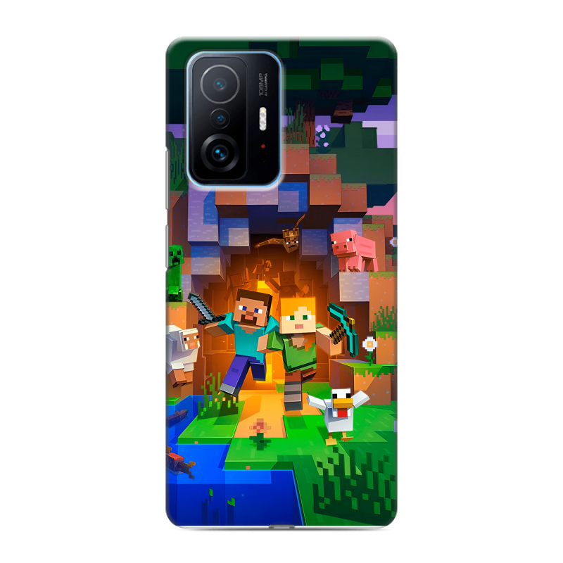 Пластиковый чехол на Xiaomi 11T с принтом Майнкрафт Minecraft Пластиковый чехол на Xiaomi 11T с принтом Майнкрафт Minecraft