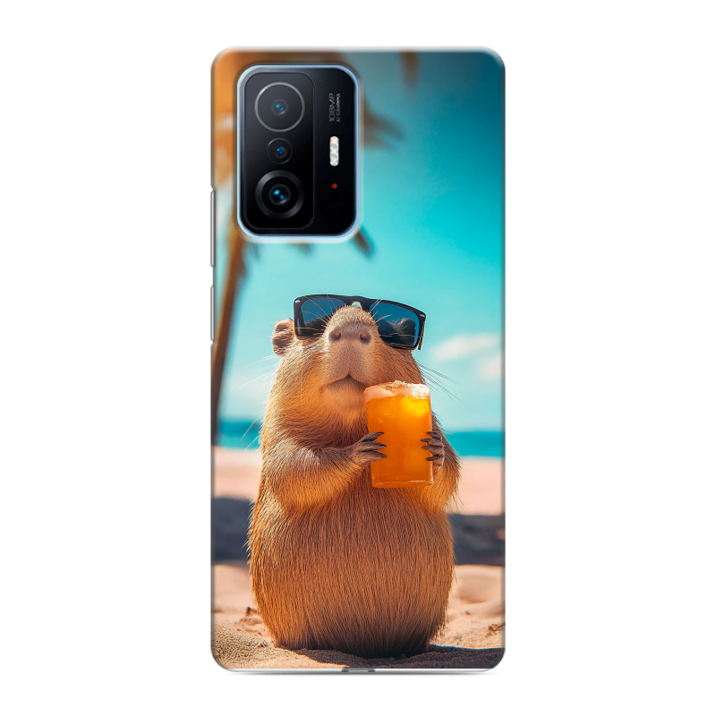 Пластиковый чехол на Xiaomi 11T с принтом Капибара Пластиковый чехол на Xiaomi 11T с принтом Капибара
