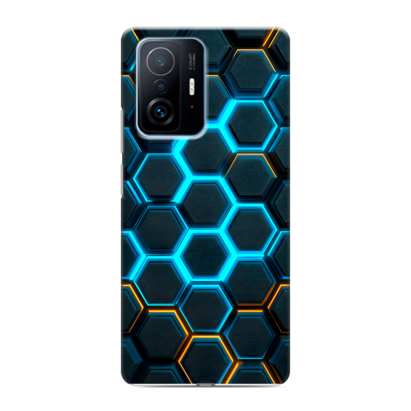 Силиконовый чехол на Xiaomi 11T с принтом Неоновые соты Силиконовый чехол на Xiaomi 11T с принтом Неоновые соты