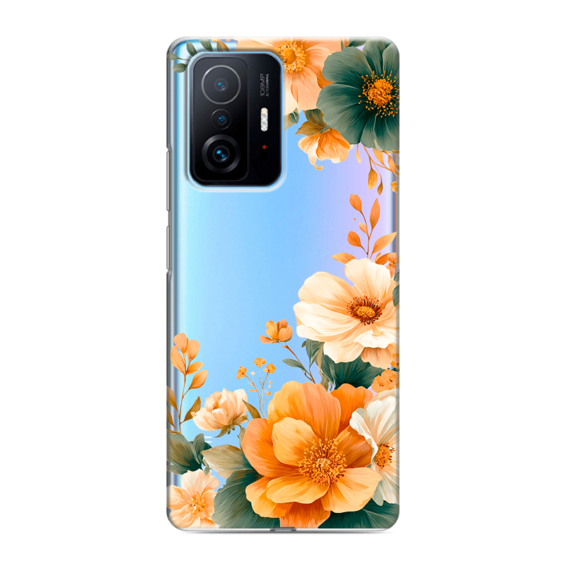 Силиконовый чехол на Xiaomi 11T с принтом Цветы принт Силиконовый чехол на Xiaomi 11T с принтом Цветы принт