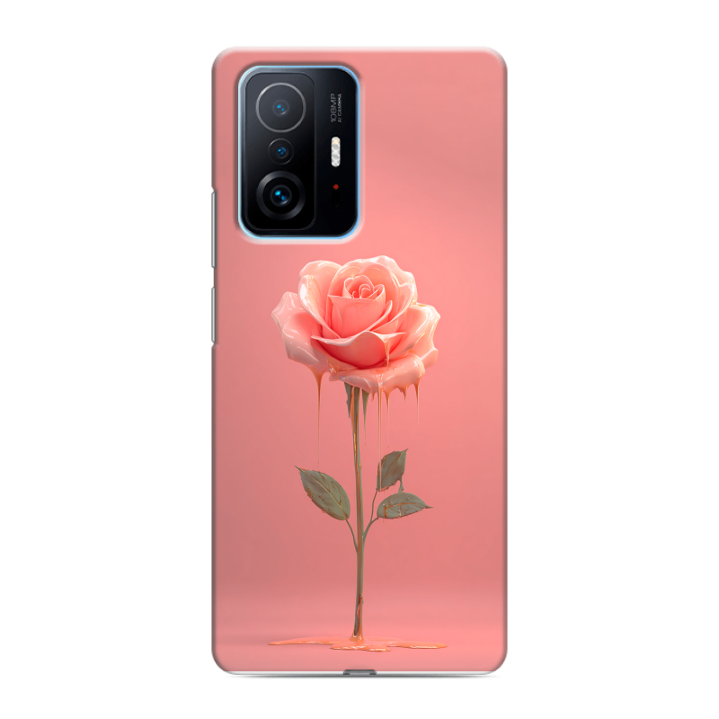 Силиконовый чехол на Xiaomi 11T с принтом Розовая роза Силиконовый чехол на Xiaomi 11T с принтом Розовая роза