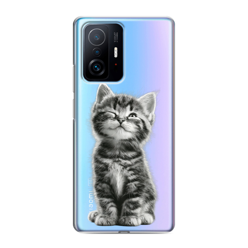 Силиконовый противоударный чехол на Xiaomi 11T с принтом Котенок Силиконовый противоударный чехол на Xiaomi 11T с принтом Котенок
