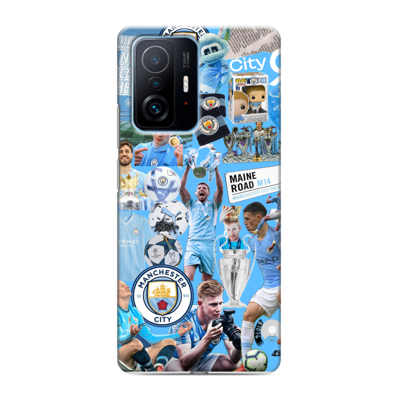 Силиконовый противоударный чехол на Xiaomi 11T с принтом Man City Манчестер Сити Силиконовый противоударный чехол на Xiaomi 11T с принтом Man City Манчестер Сити