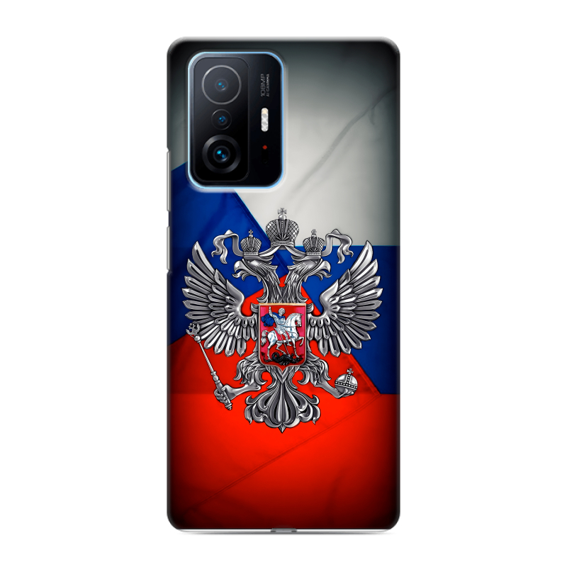 Силиконовый чехол на Xiaomi 11T с принтом Флаг России Силиконовый чехол на Xiaomi 11T с принтом Флаг России