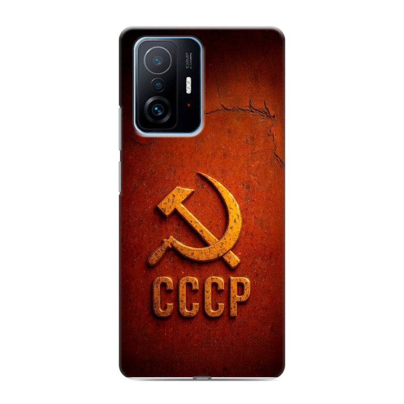 Пластиковый чехол на Xiaomi 11T с принтом Флаг Герб СССР Пластиковый чехол на Xiaomi 11T с принтом Флаг Герб СССР