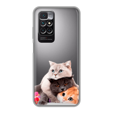 Силиконовый чехол на Xiaomi Redmi 10 с принтом Кошки Силиконовый чехол на Xiaomi Redmi 10 с принтом Кошки