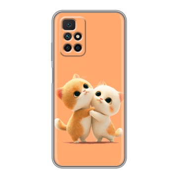 Силиконовый чехол на Xiaomi Redmi 10 с принтом Милые котики Силиконовый чехол на Xiaomi Redmi 10 с принтом Милые котики