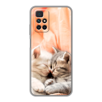 Силиконовый чехол на Xiaomi Redmi 10 с принтом Котята Силиконовый чехол на Xiaomi Redmi 10 с принтом Котята
