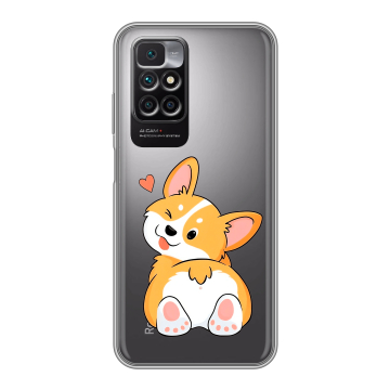 Силиконовый чехол на Xiaomi Redmi 10 с принтом Корги Силиконовый чехол на Xiaomi Redmi 10 с принтом Корги
