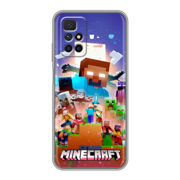 Силиконовый чехол на Xiaomi Redmi 10 с принтом Майнкрафт Minecraft Силиконовый чехол на Xiaomi Redmi 10 с принтом Майнкрафт Minecraft