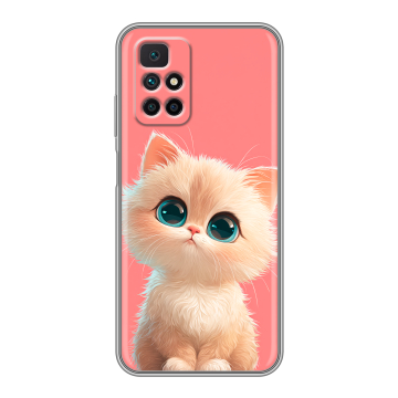 Силиконовый чехол на Xiaomi Redmi 10 с принтом Розовый котенок Силиконовый чехол на Xiaomi Redmi 10 с принтом Розовый котенок