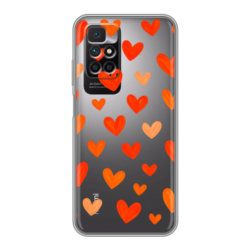 Силиконовый чехол на Xiaomi Redmi 10 с принтом Сердечки Силиконовый чехол на Xiaomi Redmi 10 с принтом Сердечки