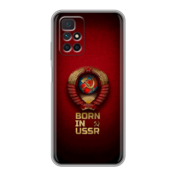 Силиконовый чехол на Xiaomi Redmi 10 с принтом Флаг Герб СССР