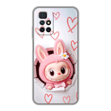 Силиконовый чехол на Xiaomi Redmi 10 с принтом Labubu Лабубу Силиконовый чехол на Xiaomi Redmi 10 с принтом Labubu Лабубу