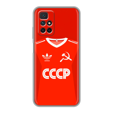 Силиконовый чехол на Xiaomi Redmi 10 с принтом Флаг Герб СССР