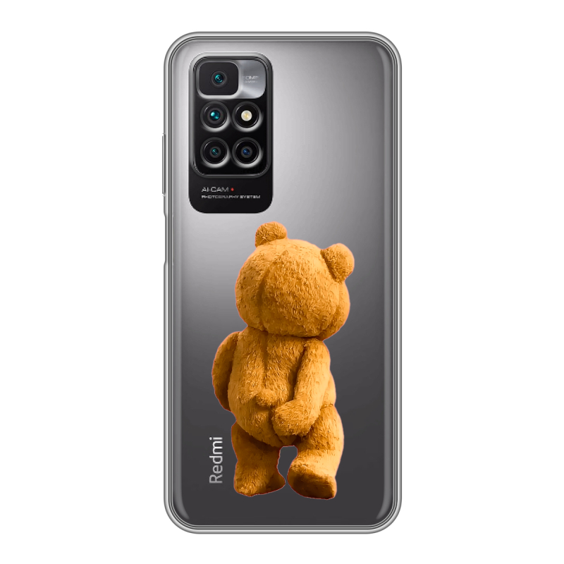 Силиконовый чехол на Xiaomi Redmi 10 с принтом Медведь Силиконовый чехол на Xiaomi Redmi 10 с принтом Медведь
