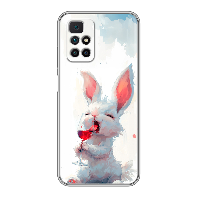 Силиконовый чехол на Xiaomi Redmi 10 с принтом кролик зайчик Силиконовый чехол на Xiaomi Redmi 10 с принтом кролик зайчик