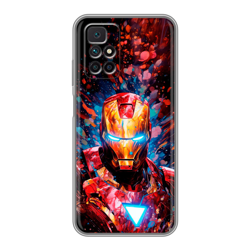 Силиконовый чехол на Xiaomi Redmi 10 с принтом Железный человек Ironman Силиконовый чехол на Xiaomi Redmi 10 с принтом Железный человек Ironman