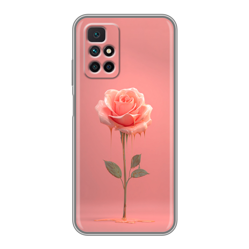Силиконовый чехол на Xiaomi Redmi 10 с принтом Розовая роза Силиконовый чехол на Xiaomi Redmi 10 с принтом Розовая роза