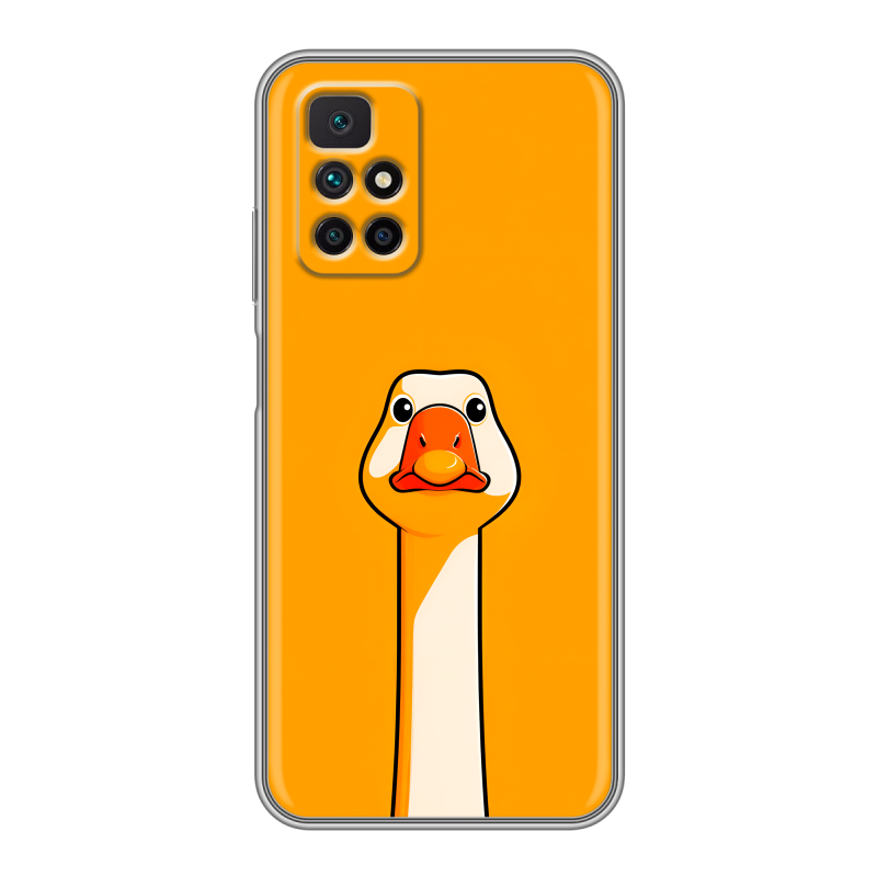 Силиконовый противоударный чехол на Xiaomi Redmi 10 с принтом Смешная утка Силиконовый противоударный чехол на Xiaomi Redmi 10 с принтом Смешная утка