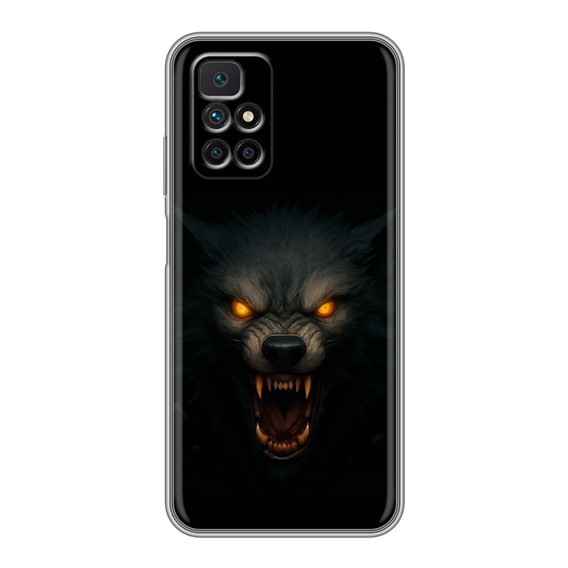 Силиконовый противоударный чехол на Xiaomi Redmi 10 с принтом Волк Силиконовый противоударный чехол на Xiaomi Redmi 10 с принтом Волк