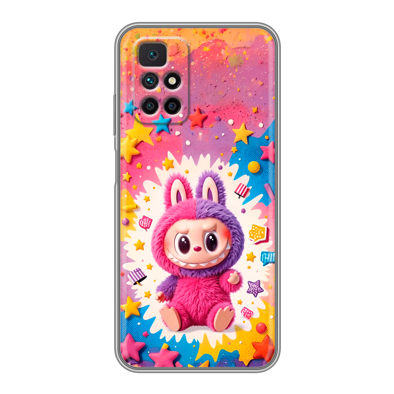 Силиконовый чехол на Xiaomi Redmi 10 с принтом Labubu Лабубу Силиконовый чехол на Xiaomi Redmi 10 с принтом Labubu Лабубу