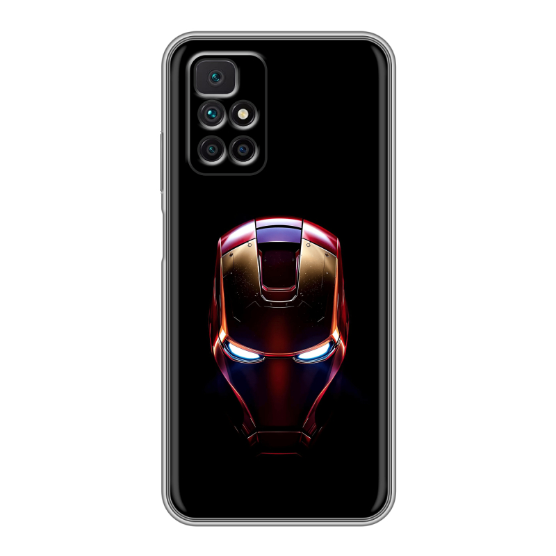Силиконовый противоударный чехол на Xiaomi Redmi 10 с принтом IronMan Железный человек Силиконовый противоударный чехол на Xiaomi Redmi 10 с принтом IronMan Железный человек