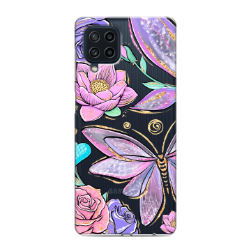 Силиконовый чехол на Samsung Galaxy M22 с принтом Бабочки и цветы Силиконовый чехол на Samsung Galaxy M22 с принтом Бабочки и цветы