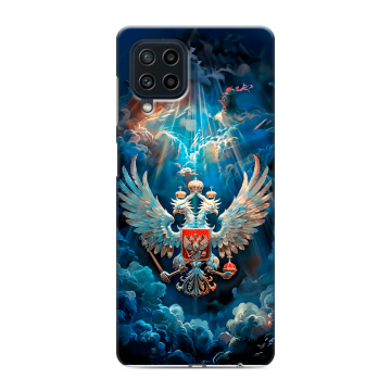 Силиконовый чехол на Samsung Galaxy M22 с принтом Герб флаг России Силиконовый чехол на Samsung Galaxy M22 с принтом Герб флаг России