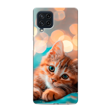 Силиконовый чехол на Samsung Galaxy M22 с принтом котик Силиконовый чехол на Samsung Galaxy M22 с принтом котик