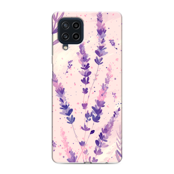 Силиконовый чехол на Samsung Galaxy M22 с принтом цветы лаванда Силиконовый чехол на Samsung Galaxy M22 с принтом цветы лаванда