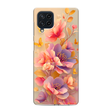 Силиконовый чехол на Samsung Galaxy M22 с принтом Цветы и бабочки Силиконовый чехол на Samsung Galaxy M22 с принтом Цветы и бабочки