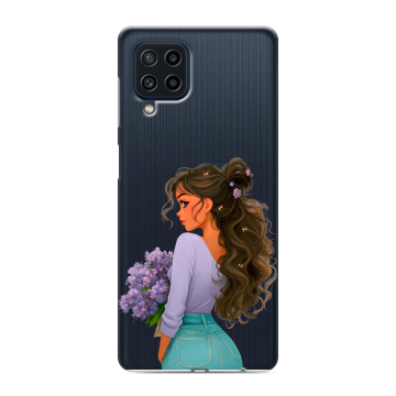 Силиконовый чехол на Samsung Galaxy M22 с принтом девушка цветы Силиконовый чехол на Samsung Galaxy M22 с принтом девушка цветы