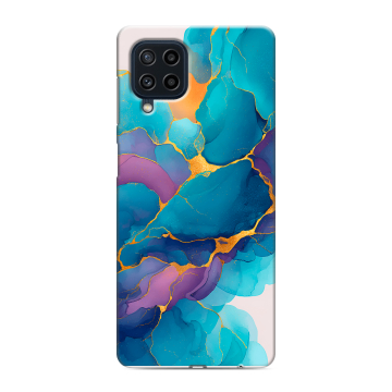 Силиконовый чехол на Samsung Galaxy M22 с принтом Мрамор блестки Силиконовый чехол на Samsung Galaxy M22 с принтом Мрамор блестки