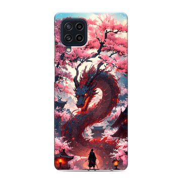 Силиконовый чехол на Samsung Galaxy M22 с принтом Дракон Японский Силиконовый чехол на Samsung Galaxy M22 с принтом Дракон Японский