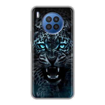 Силиконовый чехол на Huawei Nova 8i с принтом Темный леопард Силиконовый чехол на Huawei Nova 8i с принтом Темный леопард