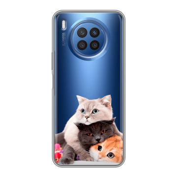 Силиконовый чехол на Huawei Nova 8i с принтом Кошки Силиконовый чехол на Huawei Nova 8i с принтом Кошки