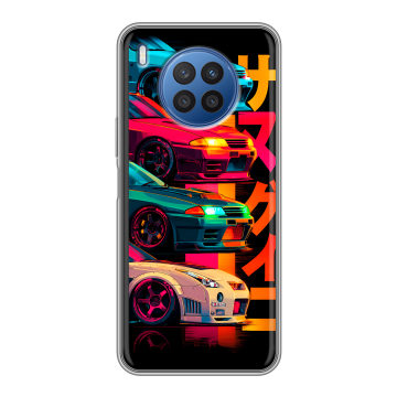 Силиконовый чехол на Huawei Nova 8i с принтом Гоночные машины Силиконовый чехол на Huawei Nova 8i с принтом Гоночные машины