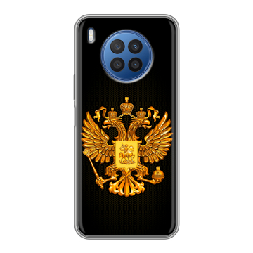 Силиконовый чехол на Huawei Nova 8i с принтом Герб России желтый Силиконовый чехол на Huawei Nova 8i с принтом Герб России желтый
